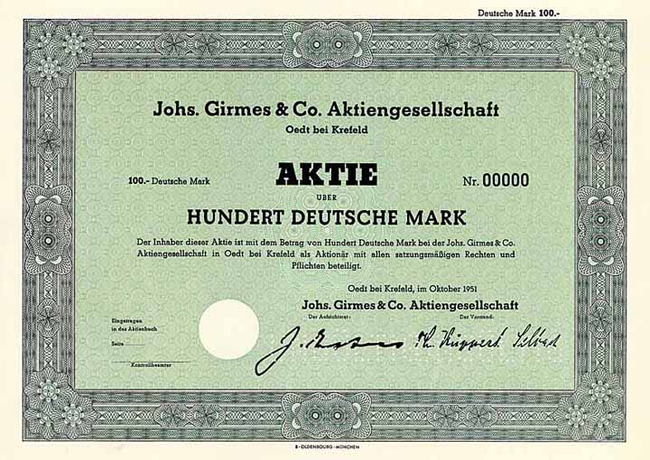 Johs. Girmes & Co. AG AG