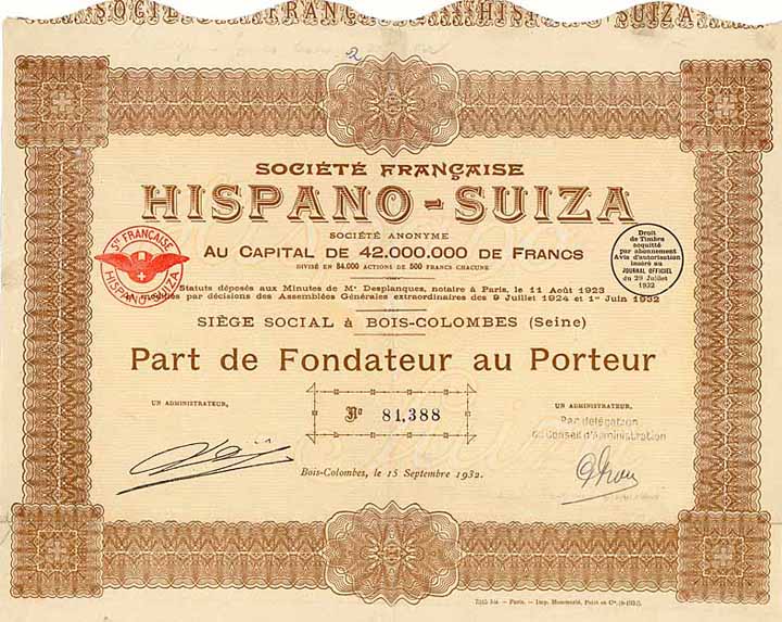 Société Francaise HISPANO-SUIZA S.A.