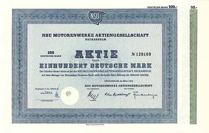 NSU Motorenwerke AG (2 Stücke)