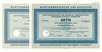 Württembergische und Badische Versicherungs-AG (2 Stücke)