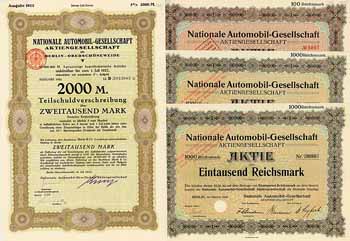 Nationale Automobil-Gesellschaft AG (4 Stücke)