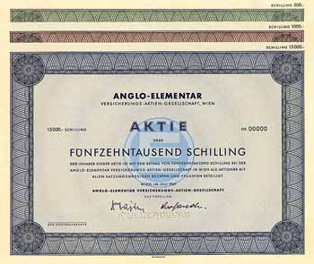 Anglo-Elementar Versicherungs-AG (3 Stücke)