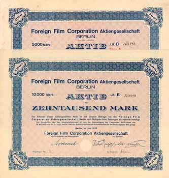 Foreign Film Corporation AG (2 Stücke)