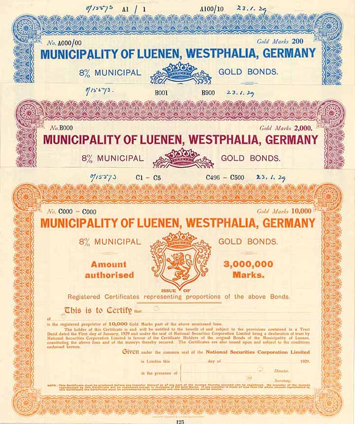 Municipality of Lünen, Westphalia (3 Stücke)