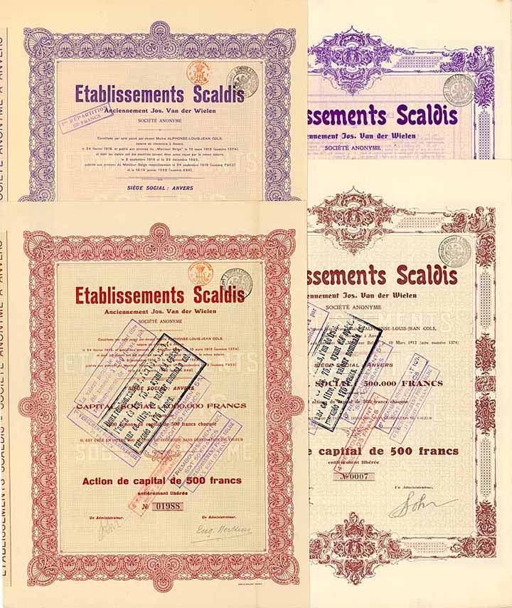 Konvolut - Etablissements Scaldis Anc. Jos. Van der Wielen (4 Stücke)