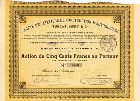 Soc. des Ateliers de Construction d'Automobiles Turcat, Méry S.C.A.