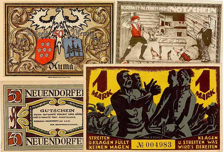 Notgeld Kleingeldscheine 1920-1922 (19 Stücke)
