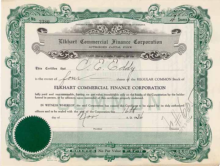 Elkhart Commercial Finance Corp.
