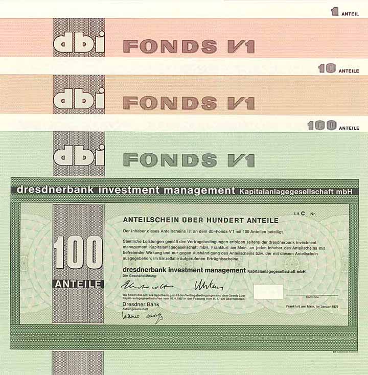 dresdnerbank investment management Kapitalanlagegesellschaft mbH (3 Stücke)