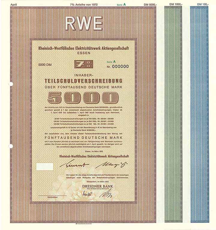 Rheinisch-Westfälisches Elektrizitätswerk AG (3 Stücke)