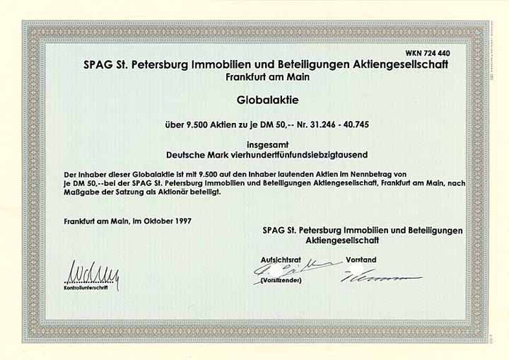 St. Petersburg Immobilien und Beteiligungen AG