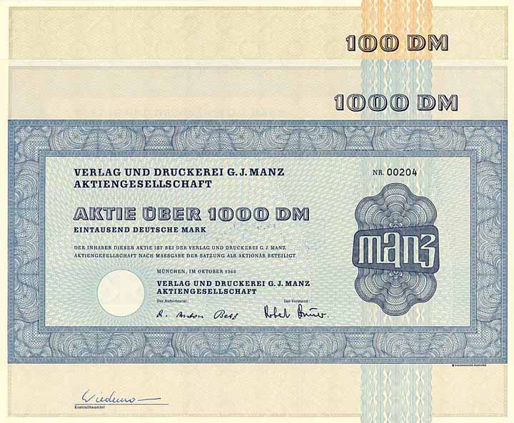 Verlag und Druckerei G. J. Manz AG (2 Stücke)