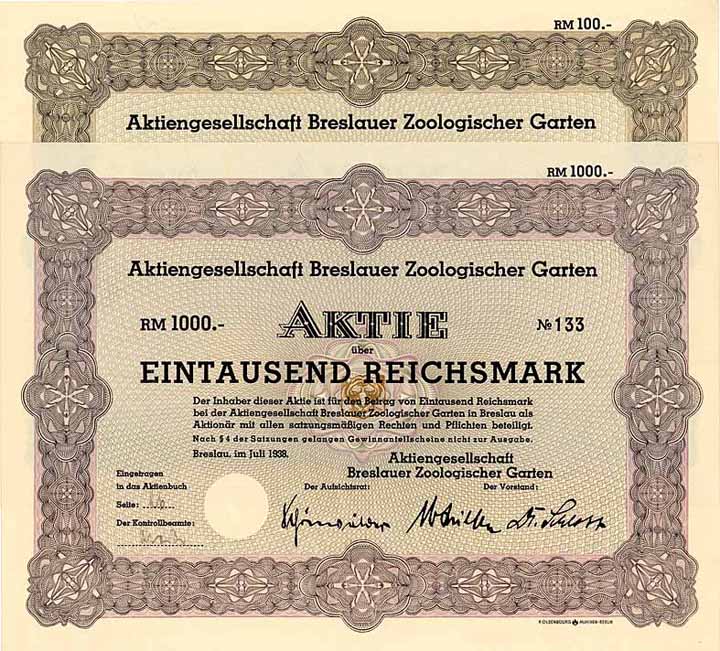 AG Breslauer Zoologischer Garten (2 Stücke)