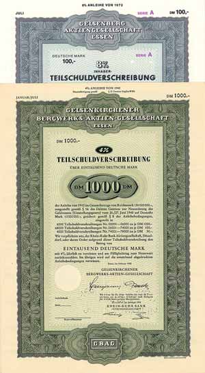 Gelsenkirchener Bergwerks-AG (2 Stücke)