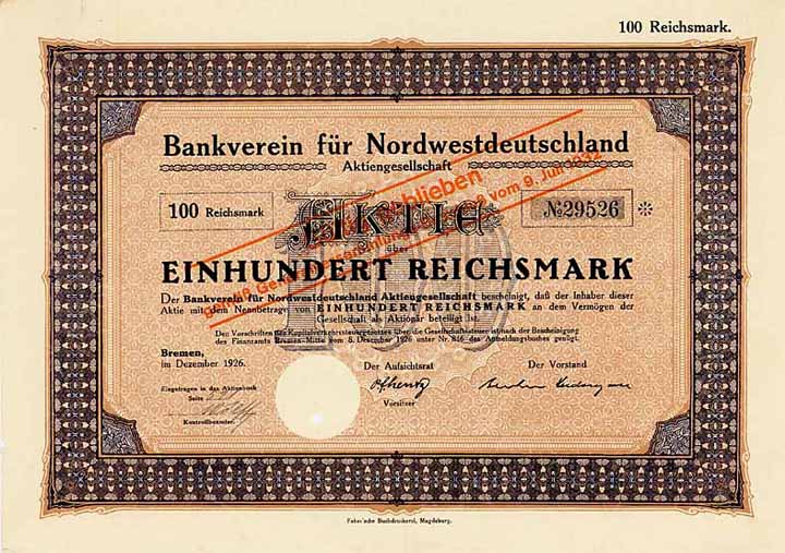 Bankverein für Nordwestdeutschland AG