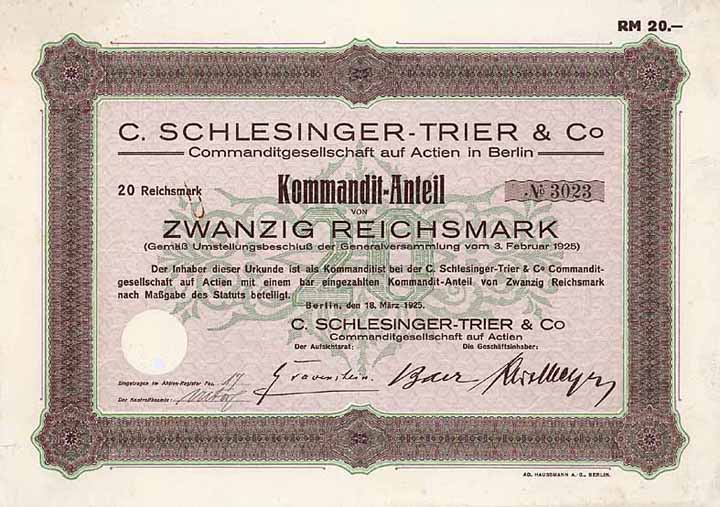 C. Schlesinger-Trier & Co. KGaA