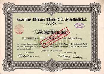 Zuckerfabrik Jülich Alex. Schoeller & Co. AG