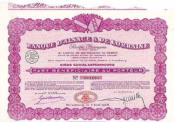 Bank von Elsaß und Lothringen AG (Banque d'Alsace & de Lorraine S.A.)