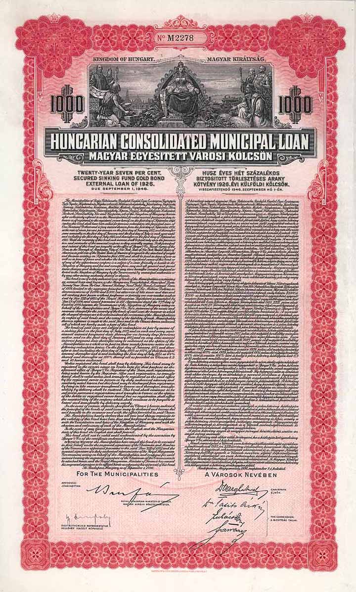 Hungarian Consolidated Municipal Loan