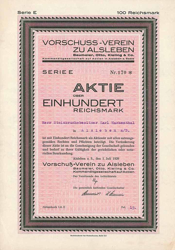 Vorschuss-Verein zu Alsleben Baumeier, Otto, Kieling & Co. KGaA