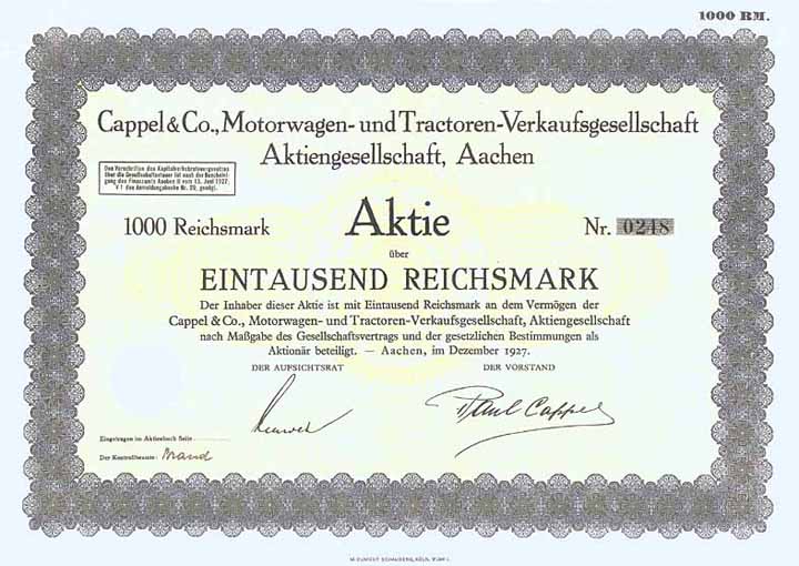 Cappel & Co. Motorwagen- und Tractoren-Verkaufsgesellschaft AG