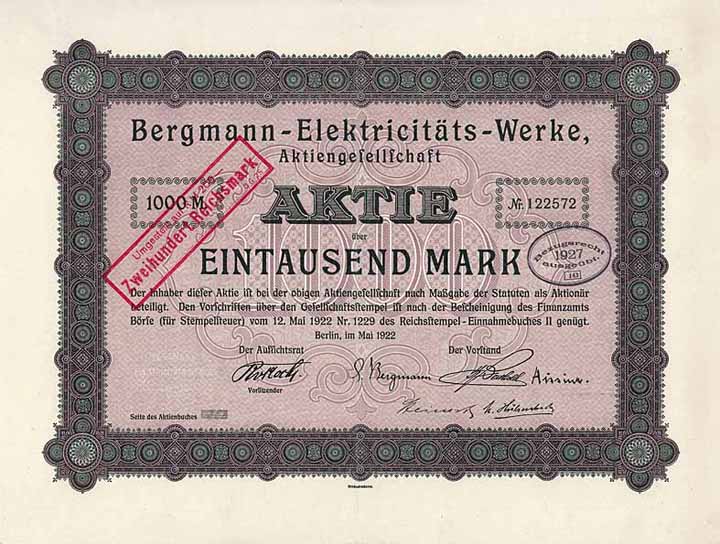 Bergmann-Elektricitäts-Werke AG