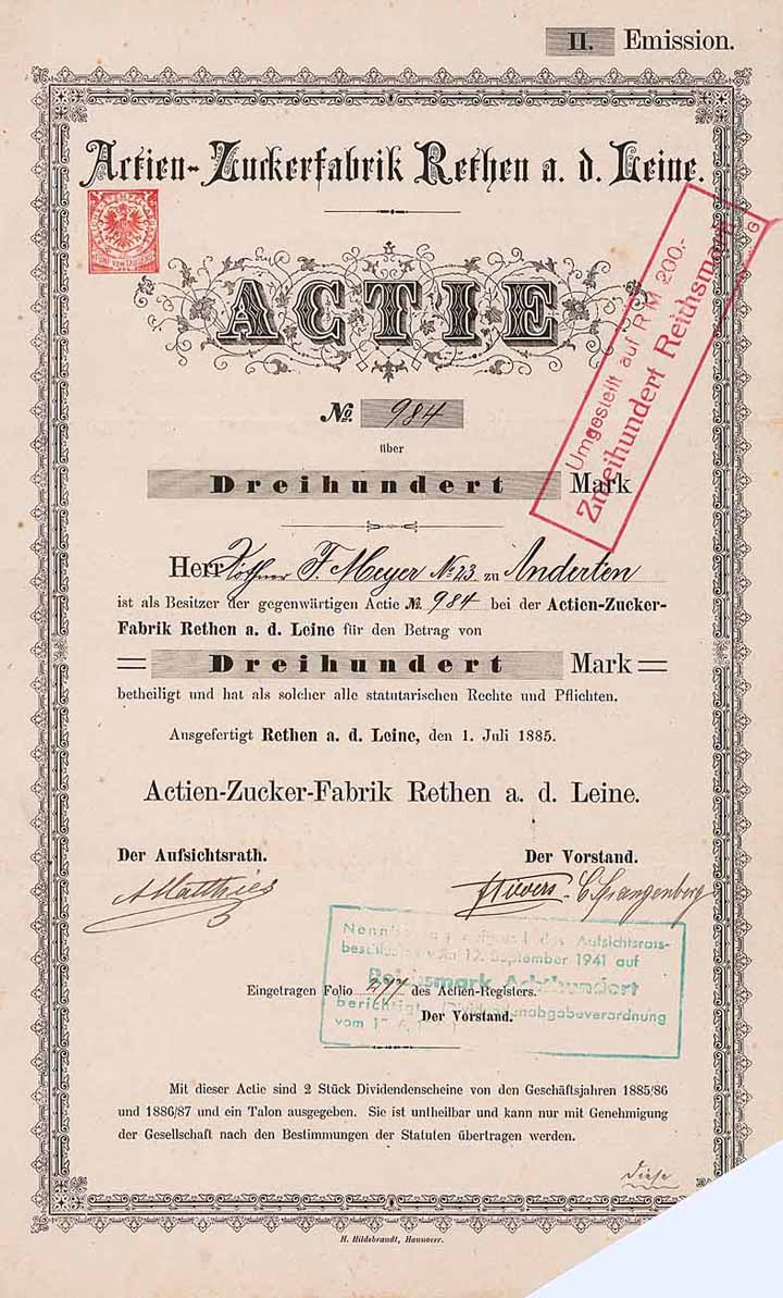 Actien-Zuckerfabrik Rethen a.d. Leine