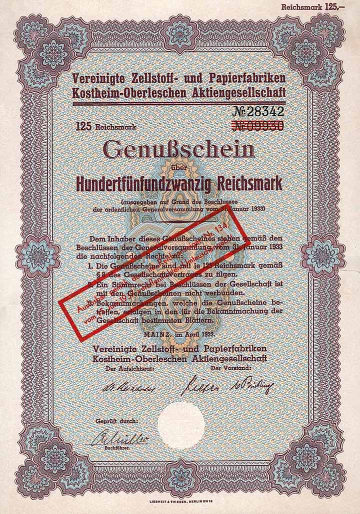 Vereinigte Zellstoff- und Papierfabriken Kostheim-Oberleschen AG