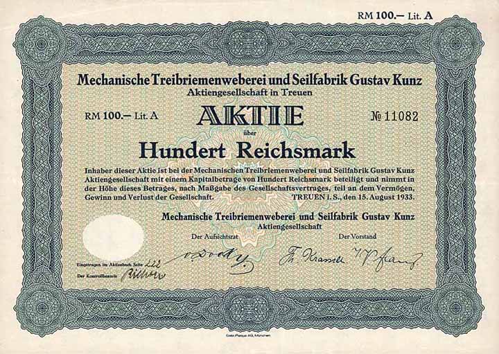 Mechanische Treibriemenweberei und Seilfabrik Gustav Kunz AG