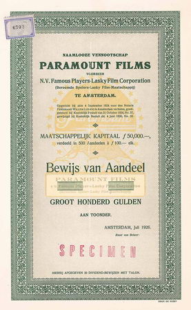 N.V. Paramount Films (vorm. N.V. Famous Players-Lasky Film Corp.)
