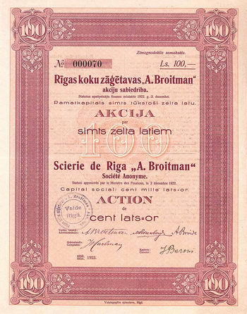 Scierie de Riga “A. Broitman” S.A.