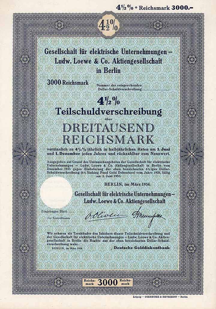 Gesellschaft für elektrische Unternehmungen - Ludw. Loewe & Co. AG