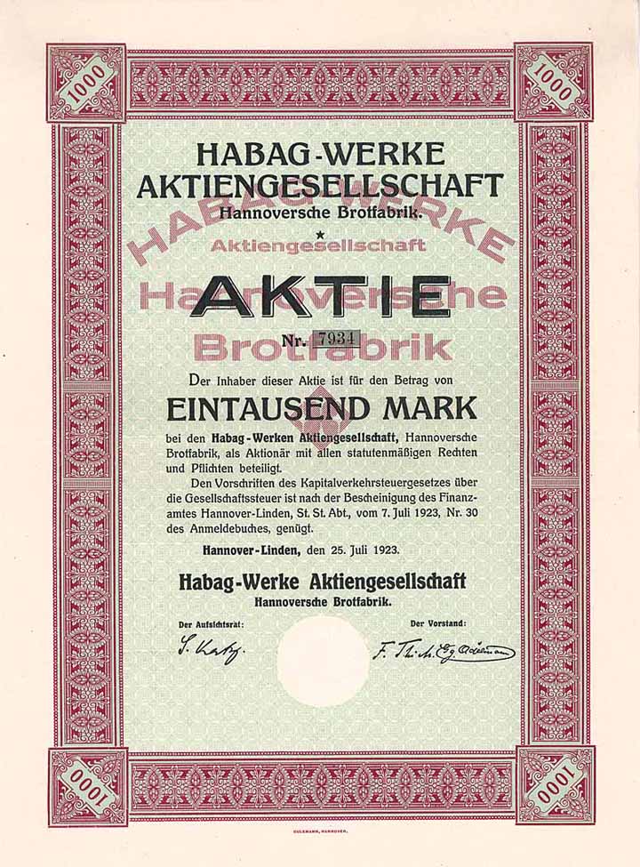 Habag-Werke AG Hannoversche Brotfabrik