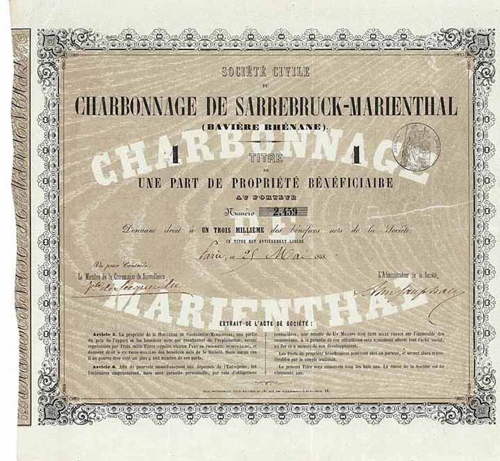 Soc. Civile du Charbonnage de Sarrebruck-Marienthal