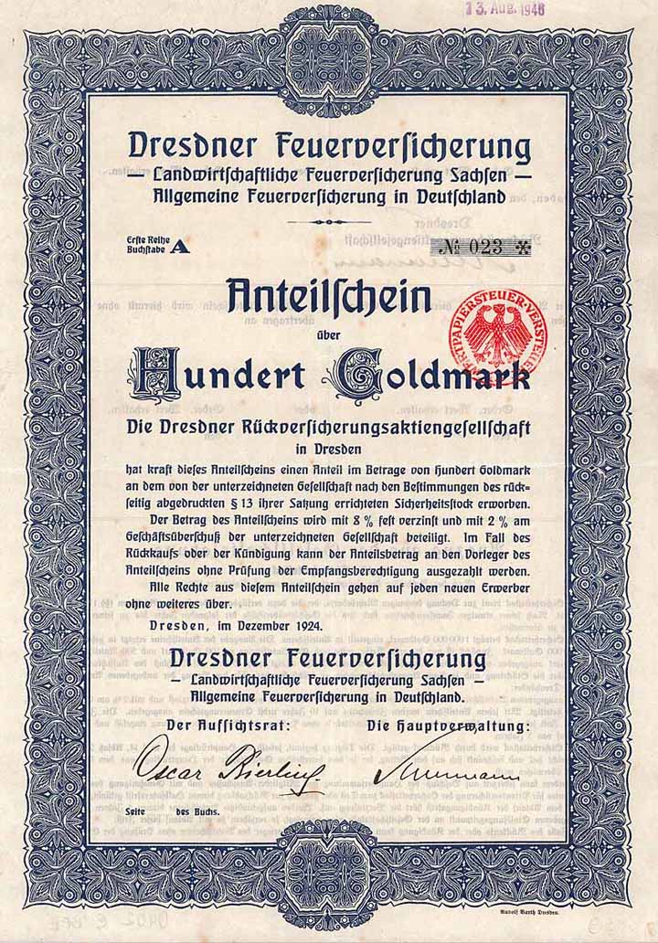 Dresdner Feuerversicherung - Landwirtschaftliche Feuerversicherung Sachsen - Allgemeine Feuerversicherung in Deutschland