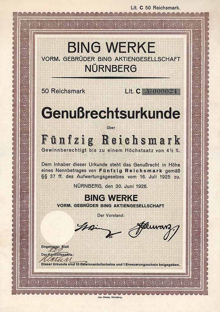 Bing Werke vorm. Gebrüder Bing AG