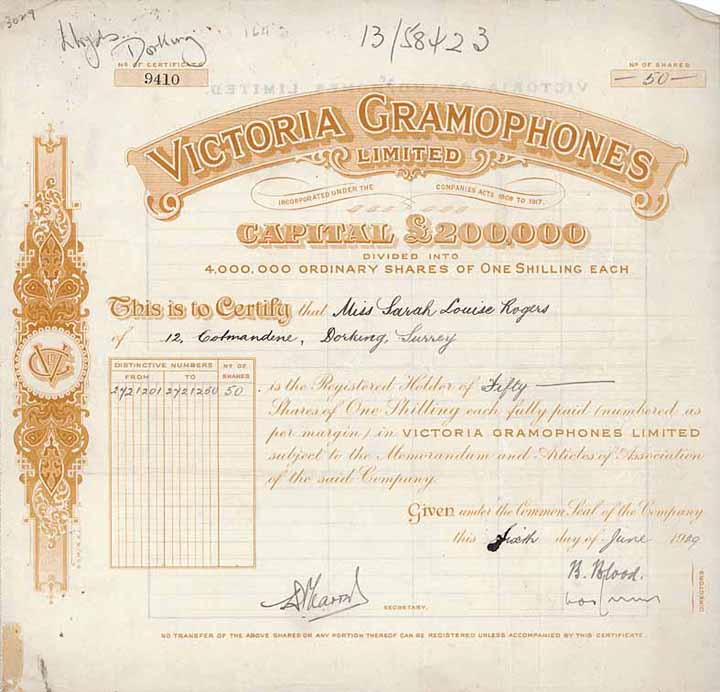 Victoria Gramophones Ltd.