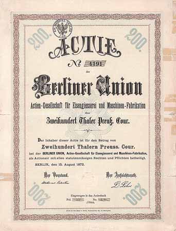 Berliner Union AG für Eisengiesserei und Maschinen-Fabrikation