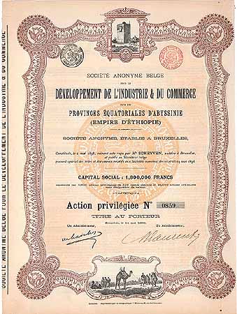 S.A. Belge pour le Développement de l’Industrie & du Commerce dans les Provinces Équatoriales d’Abyssinie (Empire d’Èthiopie)