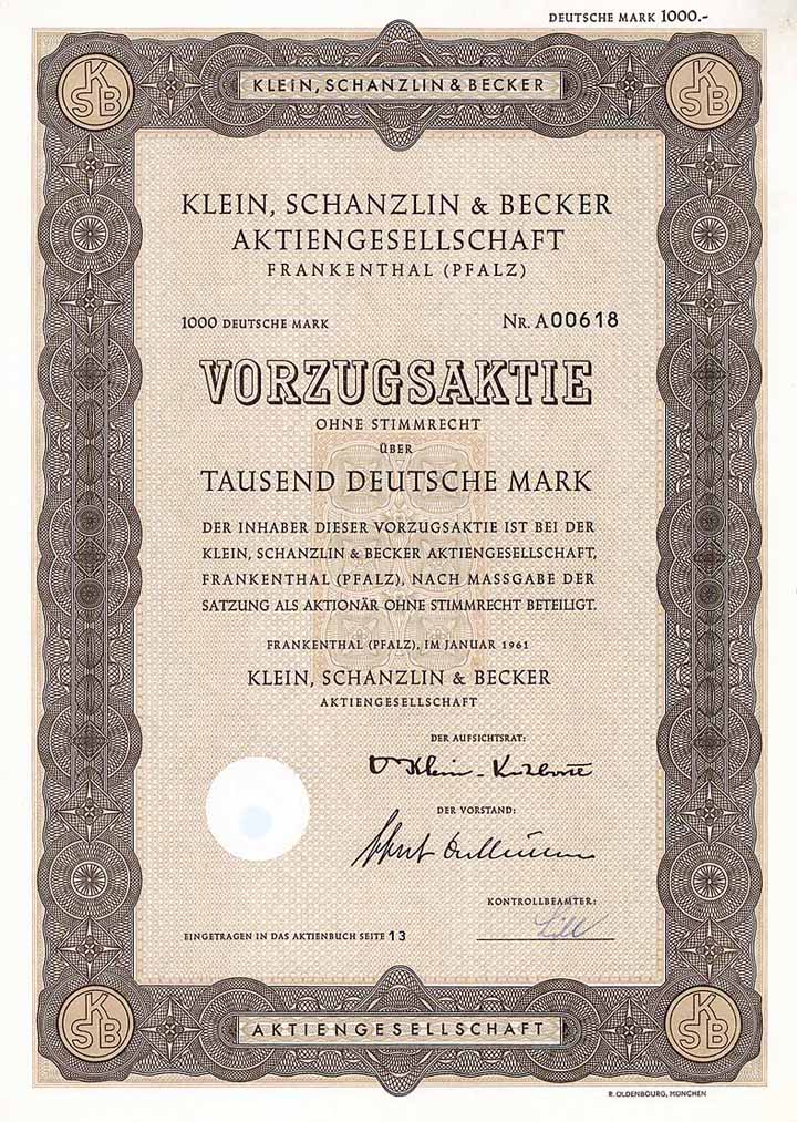 Klein, Schanzlin & Becker AG