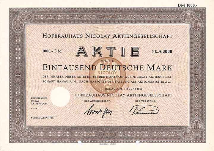 Hofbrauhaus Nicolay AG