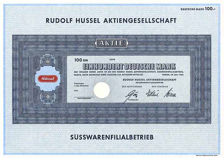 Rudolf Hussel AG Süsswarenfilialbetrieb