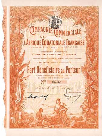 Cie. Commerciale de de l’Afrique Équatoriale Française (Anciens Établissements F. Brandon) S.A.