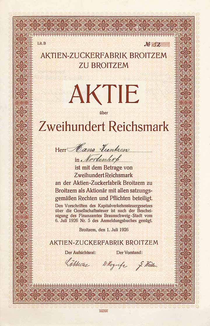 Aktien-Zuckerfabrik Broitzem