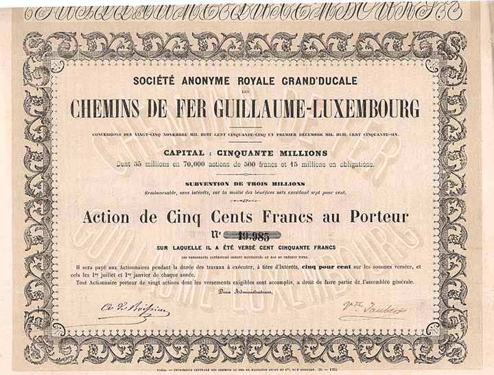 S.A. Royale Grand’Ducale des Chemins de Fer Guillaume-Luxembourg