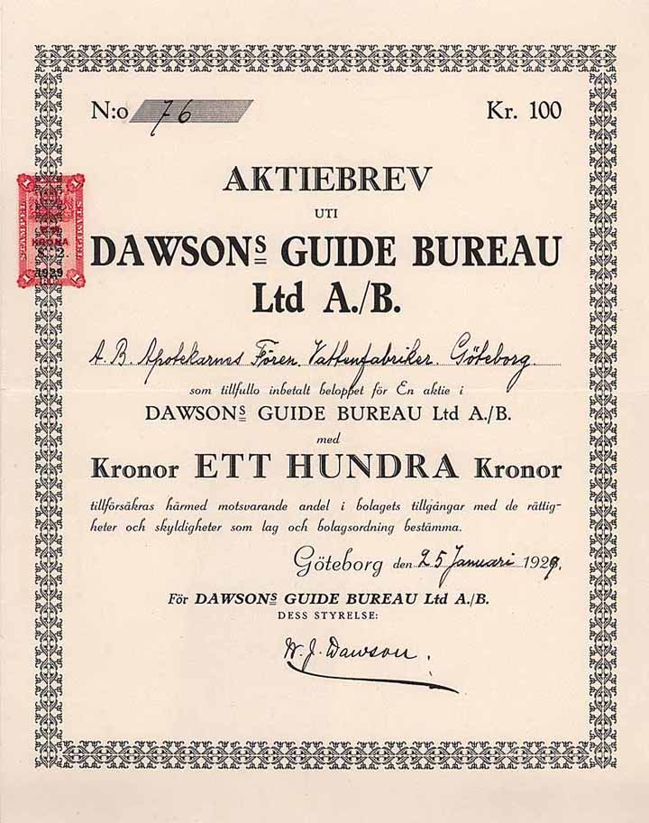 Dawson’s Guide Bureau Ltd AB