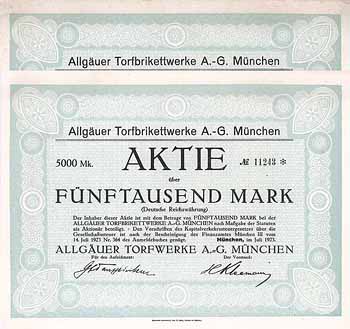 Allgäuer Torfbrikettwerke AG (2 Stücke)