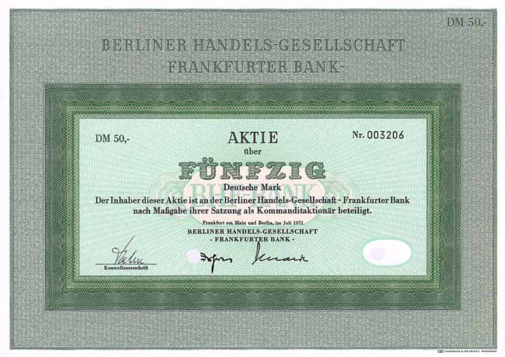 Berliner Handels-Gesellschaft - Frankfurter Bank -