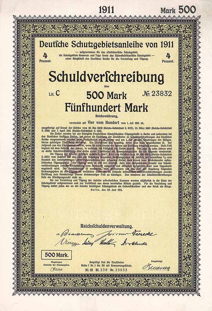 Deutsche Schutzgebietsanleihe von 1911