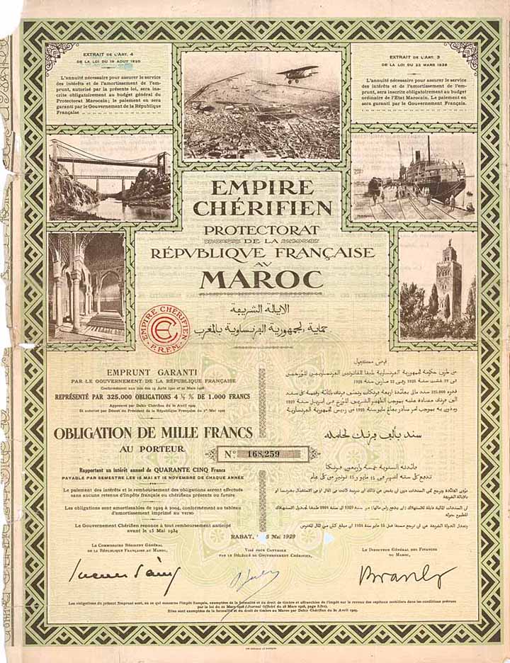 Empire Chérifien Protectorat de la République Francaise au Maroc